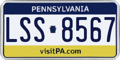 PA license plate LSS8567