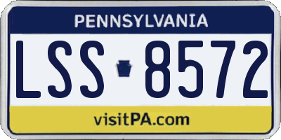 PA license plate LSS8572
