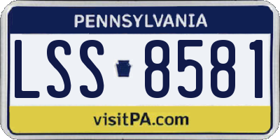 PA license plate LSS8581