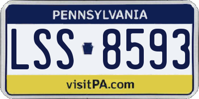PA license plate LSS8593