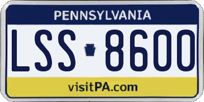 PA license plate LSS8600