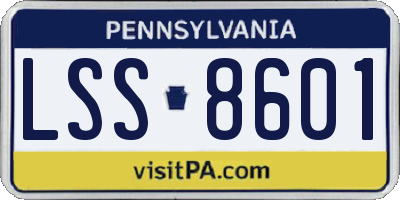 PA license plate LSS8601