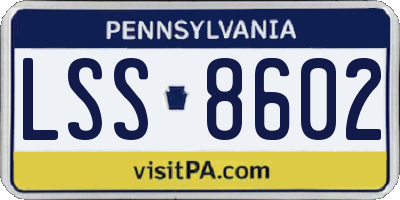 PA license plate LSS8602