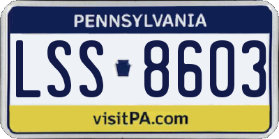 PA license plate LSS8603