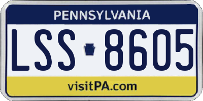 PA license plate LSS8605