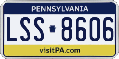 PA license plate LSS8606