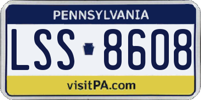 PA license plate LSS8608
