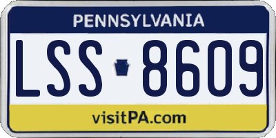PA license plate LSS8609