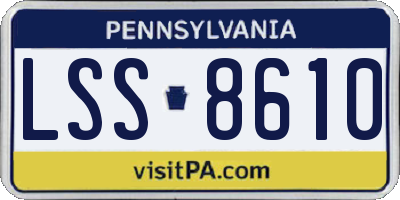 PA license plate LSS8610