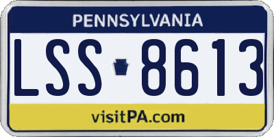 PA license plate LSS8613