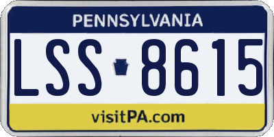 PA license plate LSS8615