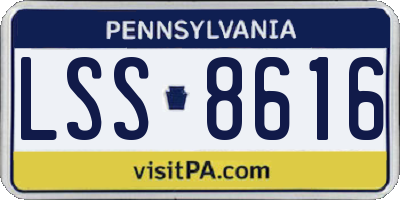 PA license plate LSS8616