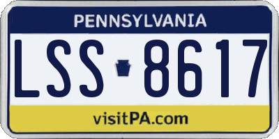 PA license plate LSS8617