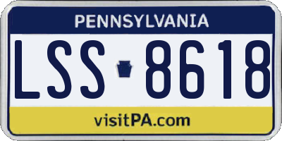 PA license plate LSS8618