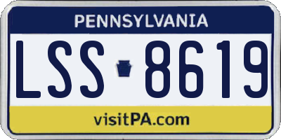 PA license plate LSS8619