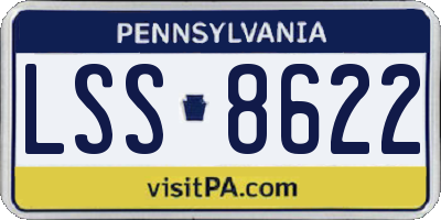 PA license plate LSS8622