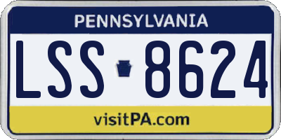 PA license plate LSS8624