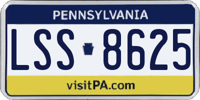 PA license plate LSS8625