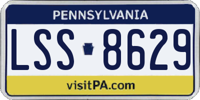 PA license plate LSS8629