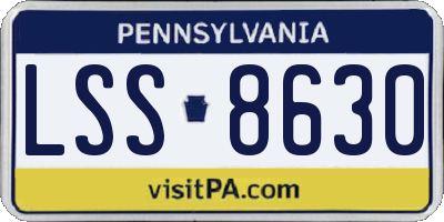 PA license plate LSS8630
