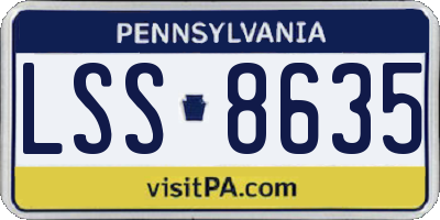 PA license plate LSS8635