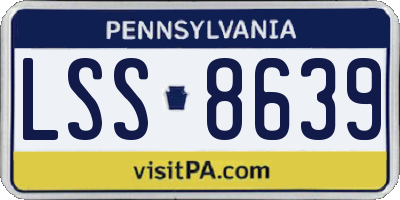 PA license plate LSS8639