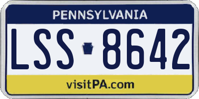 PA license plate LSS8642