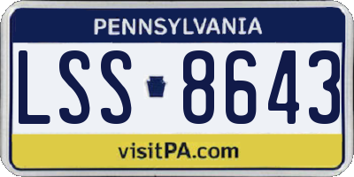 PA license plate LSS8643