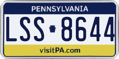 PA license plate LSS8644