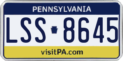 PA license plate LSS8645