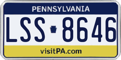 PA license plate LSS8646