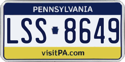 PA license plate LSS8649