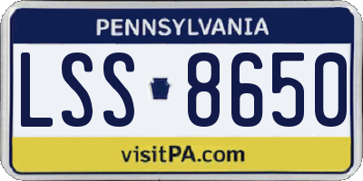 PA license plate LSS8650