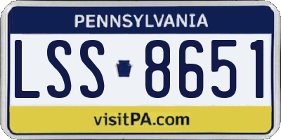 PA license plate LSS8651