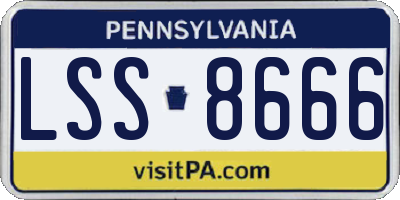 PA license plate LSS8666
