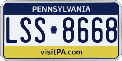 PA license plate LSS8668