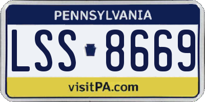 PA license plate LSS8669