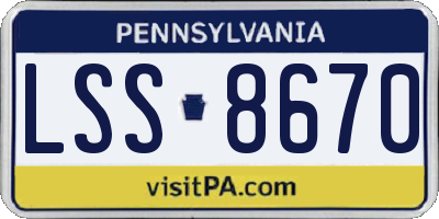 PA license plate LSS8670