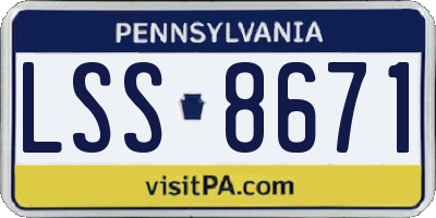 PA license plate LSS8671