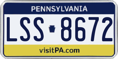 PA license plate LSS8672