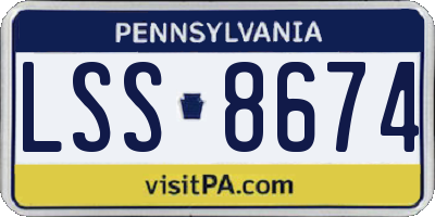 PA license plate LSS8674