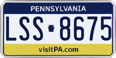 PA license plate LSS8675