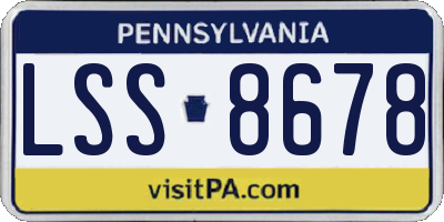 PA license plate LSS8678
