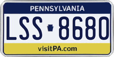 PA license plate LSS8680