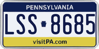 PA license plate LSS8685