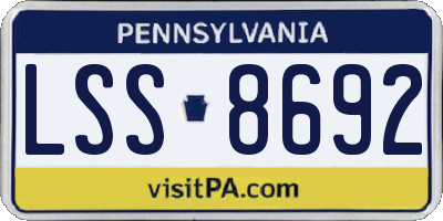 PA license plate LSS8692
