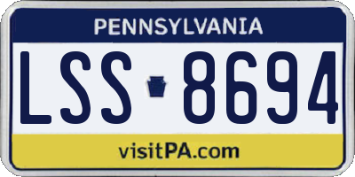 PA license plate LSS8694