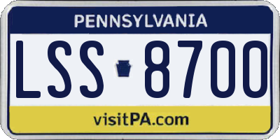 PA license plate LSS8700