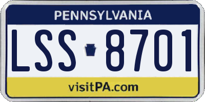 PA license plate LSS8701