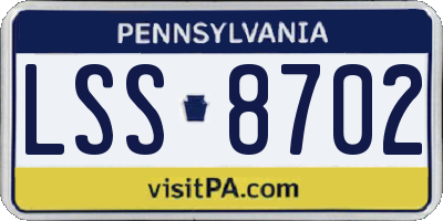 PA license plate LSS8702